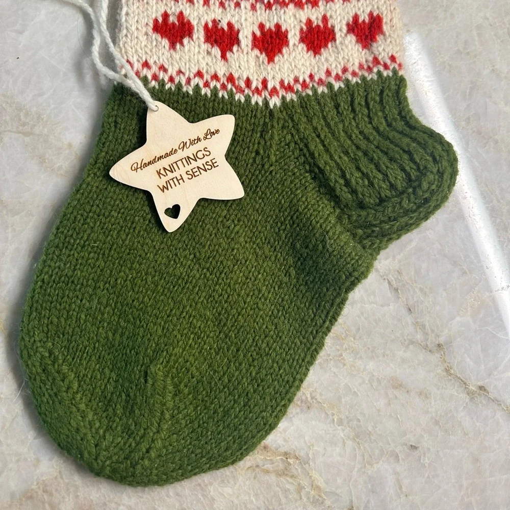 Handmade Wool Knit Stocking (Grayson) - Picture 2 of 5